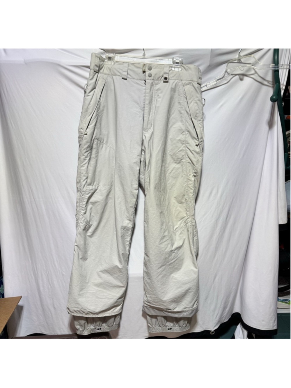 Vintage Burton Snowboard Pants Size M Beige Tan Cargo Y2K Ski Winter Excellent